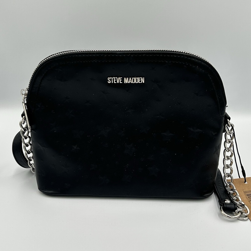 Steve Madden BMaggie Stars Dome Crossbody Bag Black Woman Purse NWT